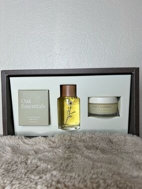 Oak Essentials Gift Set - Yellow Oil, Cream and Candle. 🕯️